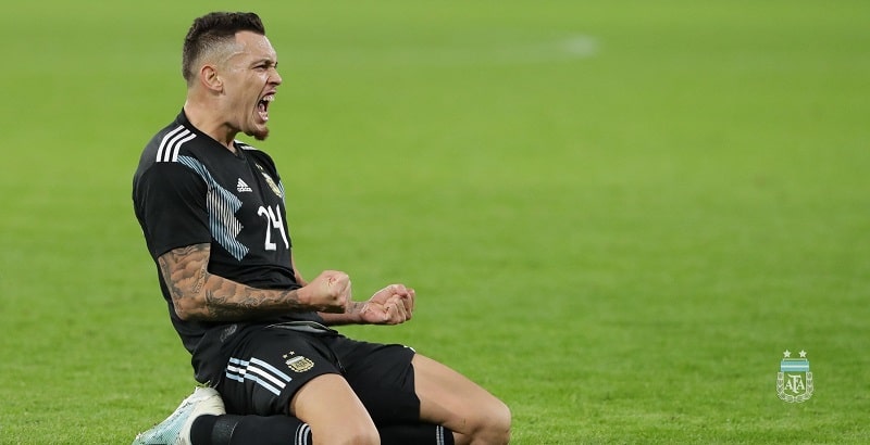 Ocampos celebra su tanto ante Alemania | Imagen: Selección Argentina