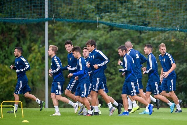 Entrenamiento del Oviedo en el Requexón