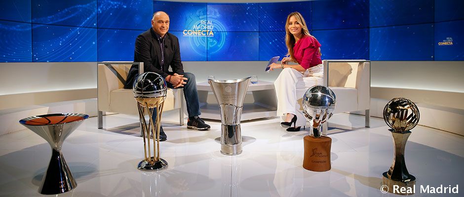 Pablo Laso es entrevistado en Real Madrid TV. Foto: Real Madrid.