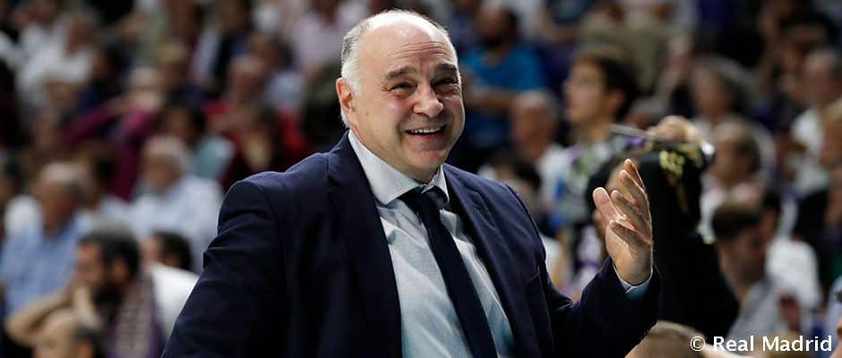 Pablo Laso en un partido como entrenador del Real Madrid. Foto: Real Madrid.