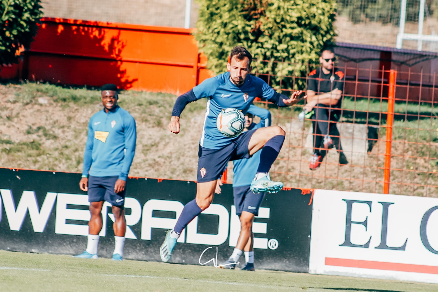 Aitor García en un entrenamiento la pasada jornada