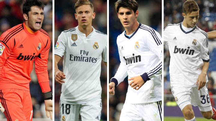 Adán, Llorente, Morata y Hermoso, canteranos madridistas, ahora juegan en el Atlético. (Diario AS)