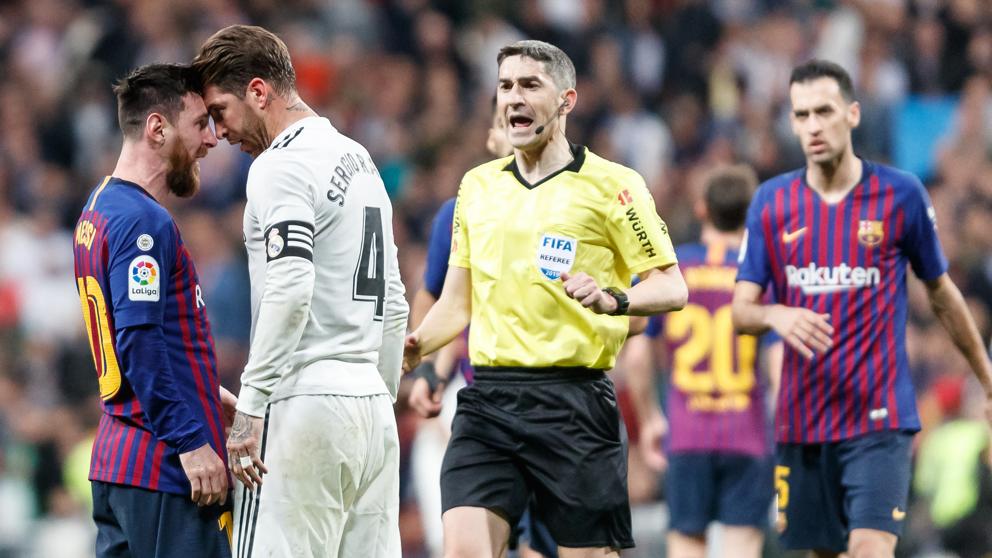 ergio Ramos y Messi se encaran durante el último 'Clásico'