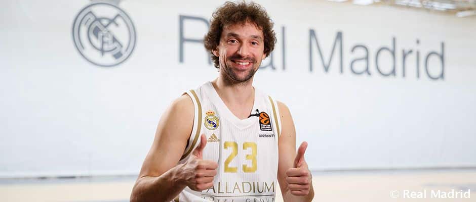 Sergio Llull posa como jugador del Real Madrid. Foto: Real Madrid.