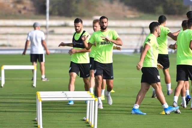 Entrenamiento del Málaga este pasado miércoles