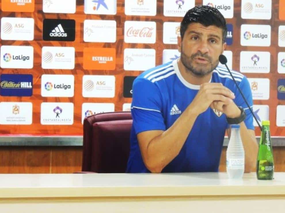 Pedro Emanuel, entrenador del Almería, en rueda de prensa