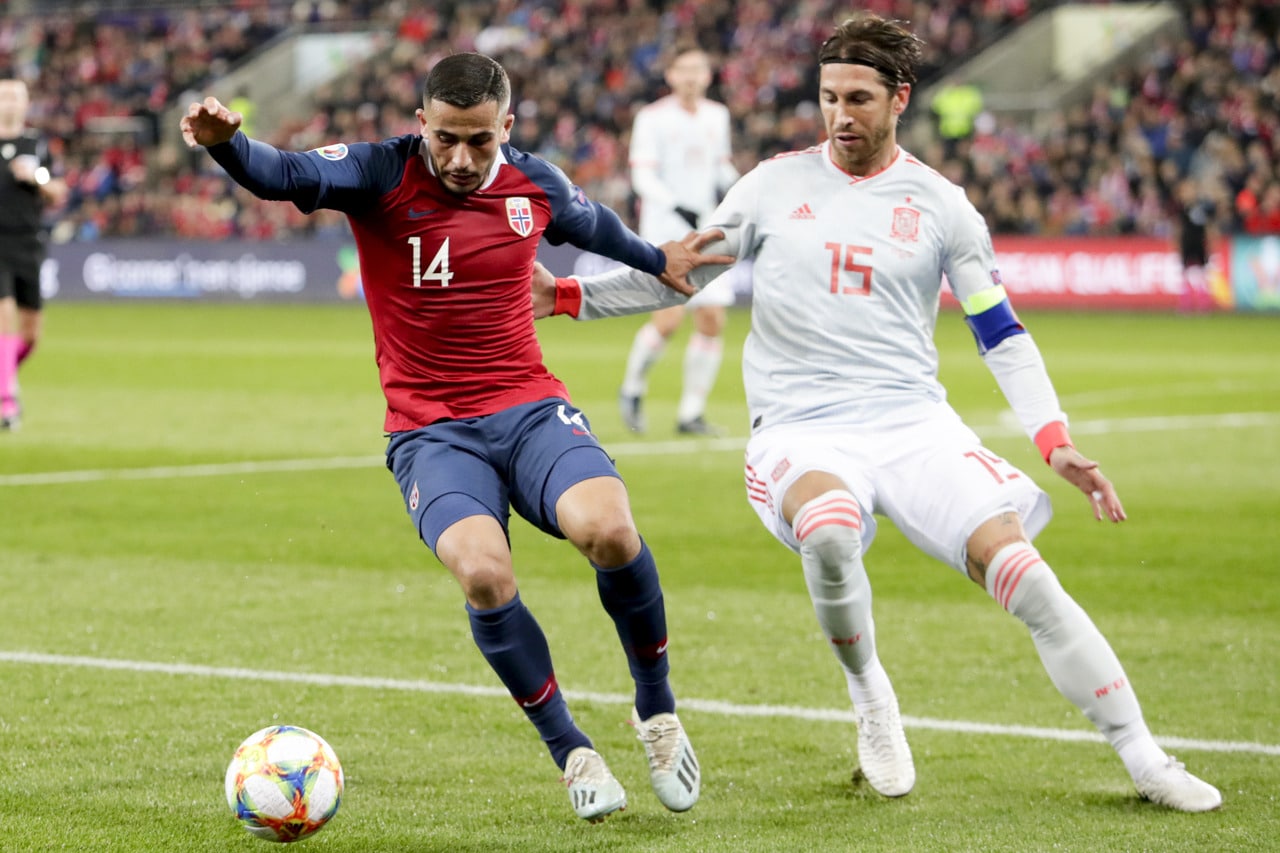 Sergio Ramos en el Noruega-España