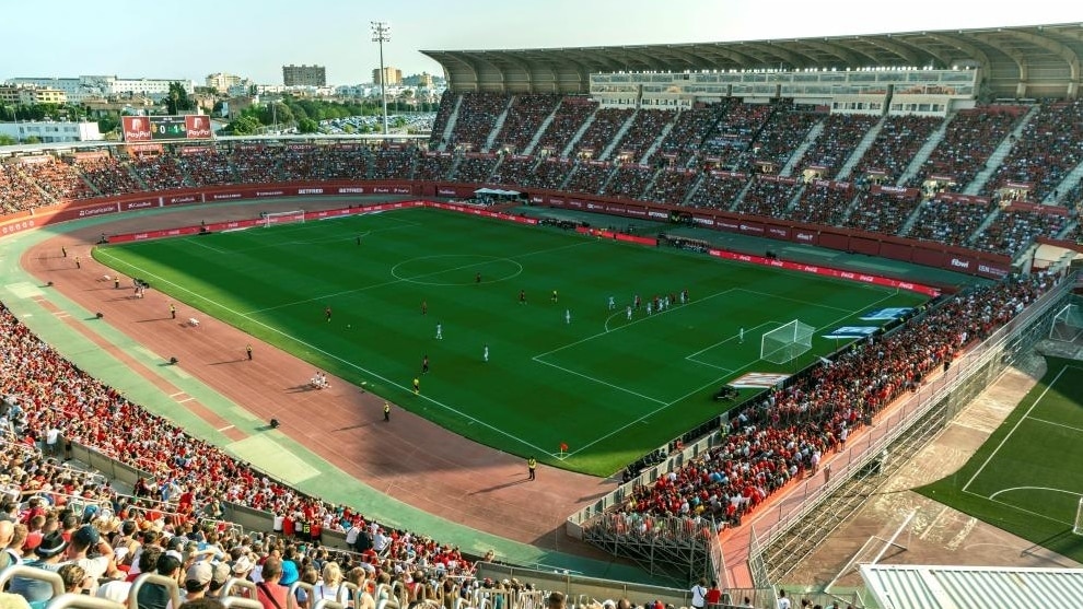 GRAF904. PALMA DE MALLORCA, 25/08/19.- Vista general del estadio de Son Moix, en el que se disputa el partido entre el Mallorca y la Real Sociedad, correspondiente a la 2ª Jornada de LaLiga Santander, en Palma de Mallorca. EFE/Cati Cladera