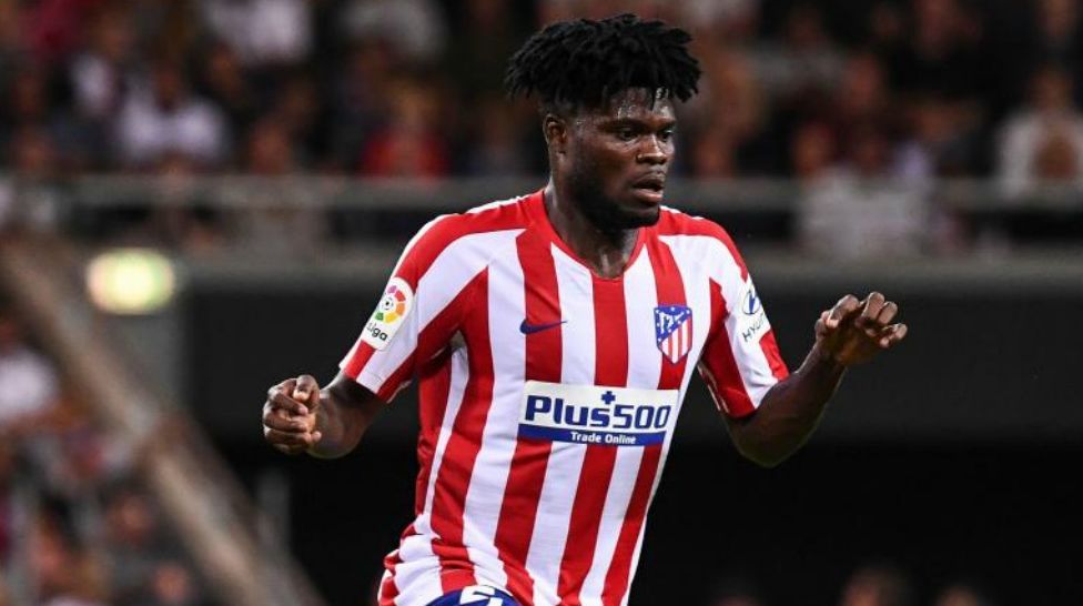 Thomas Partey en un partido con el Atlético de Madrid