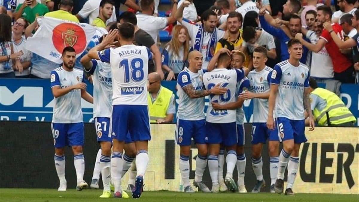 El Zaragoza celebra un gol esta campaña