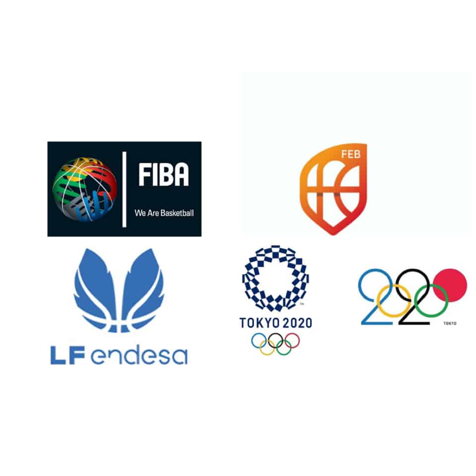 Logos FIBA, FEB, LFEndesa, y JJOO Tokio 2020
Fuente imágenes oficiales, montaje @Rafacer75