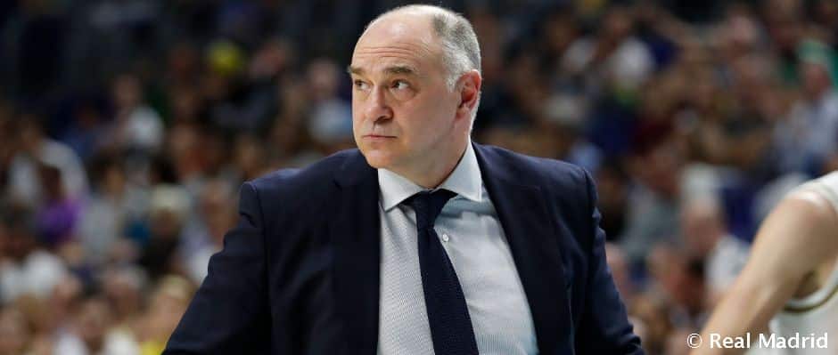 Pablo Laso en un partido como entrenador del Real Madrid. Foto: Real Madrid.