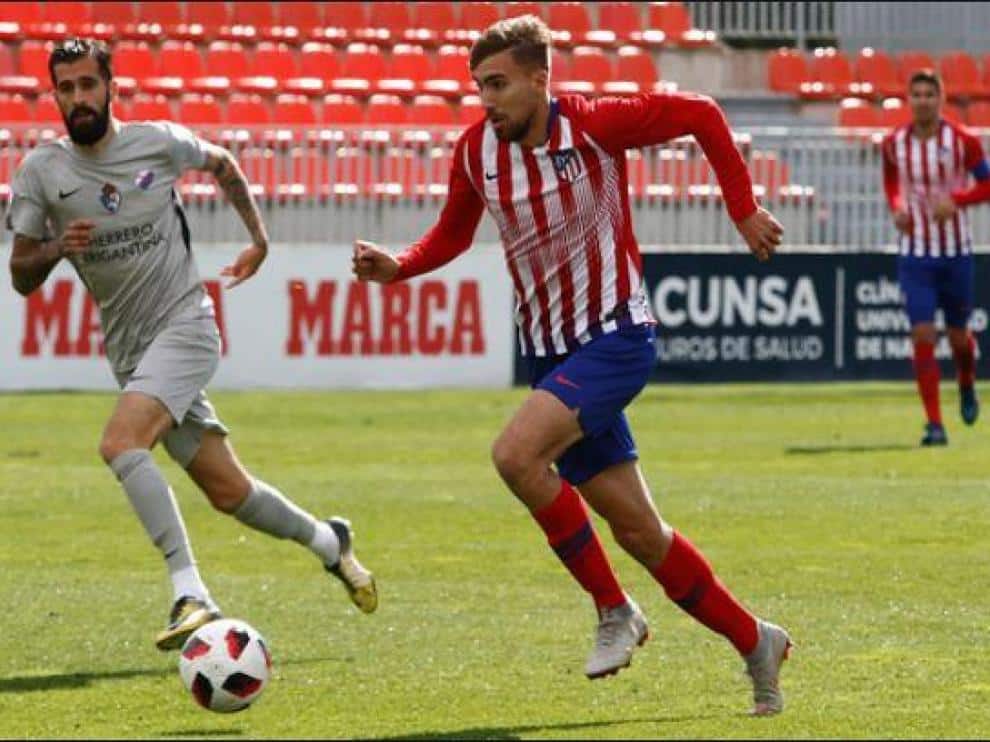 Darío Poveda con el Atlético 'B'