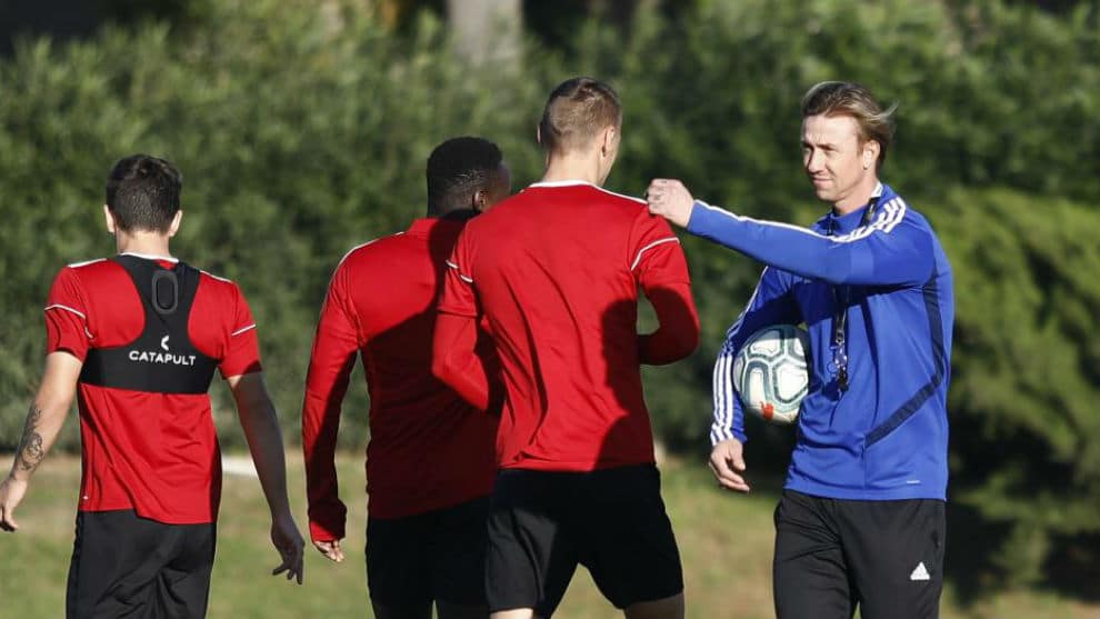 Guti en su primer entrenamiento con el Almería