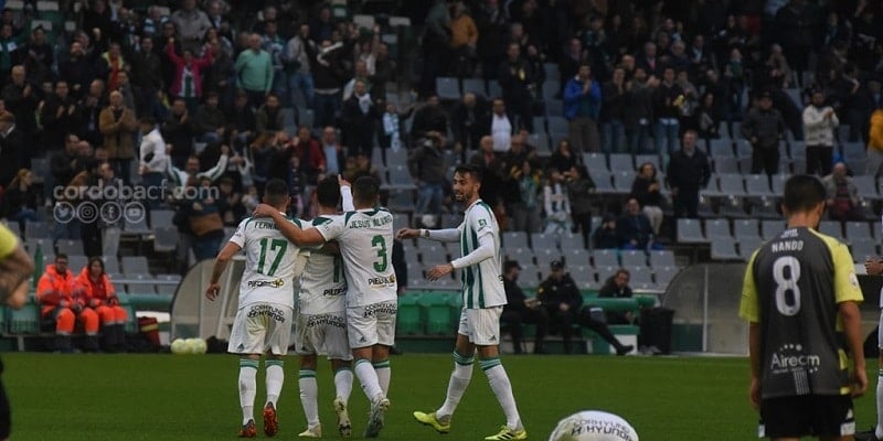 De las Cuevas celebra su gol frente al Sanluqueño | Imagen: Córdoba CF