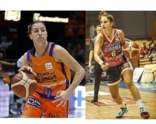 Queralt Casas y Roso Buch, jugadora de Valencia Basket, y capitana del Uni Girona.
Fuente imágenes: Queralt Casas Valencia Basket, y Roso Buch David Subirana