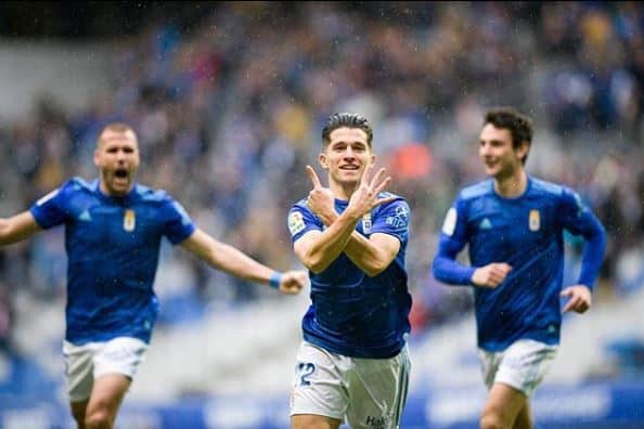 Juanjo Nieto celebrando un gol la pasada temporada