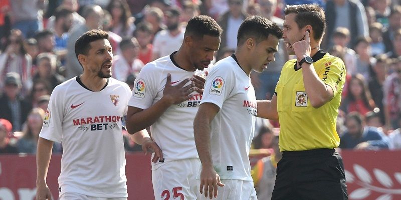 Instante de la polémica con el VAR en el último encuentro | Imagen: Sevilla FC