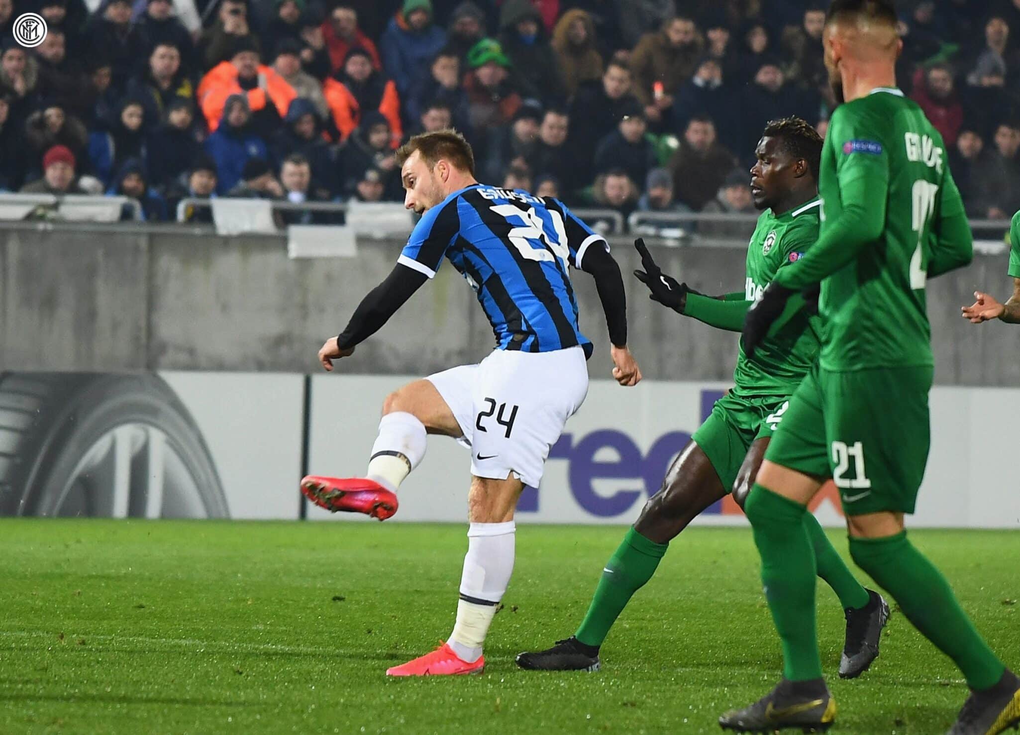Ludogorets-Inter: Eriksen dio inició al triunfo del equipo de Conte, ahora más cerca de la siguiente ronda. Fuente: (@Inter)