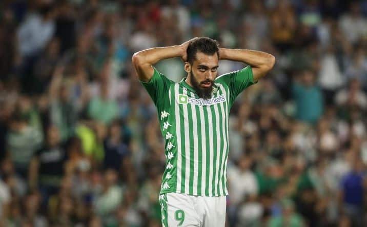 Borja Iglesias en el partido frente a la SD Eibar