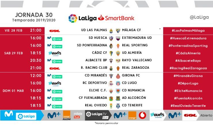 Horarios Jª30