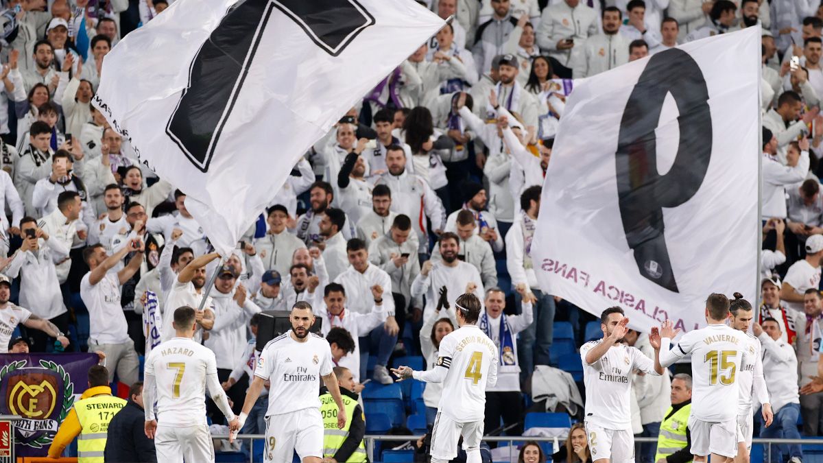 Los jugadores del Madrid celebran uno de los goles anotados frente al Celta la pasada jornada liguera. (Fuente: @realmadrid)