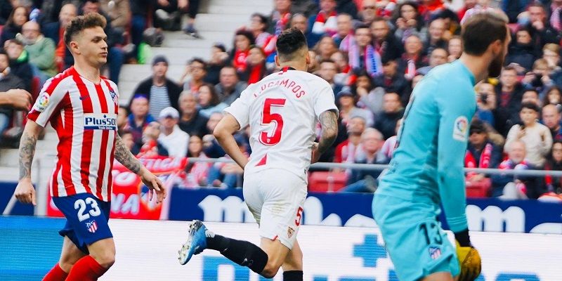 Ocampos celebra su tanto frente al Atlético | Imagen: Sevilla FC