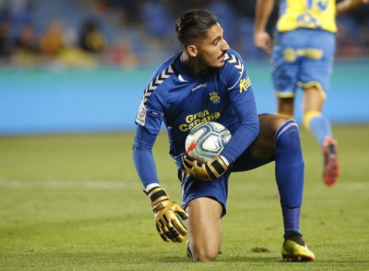 Álvaro Valles en un partido con la UD Las Palmas