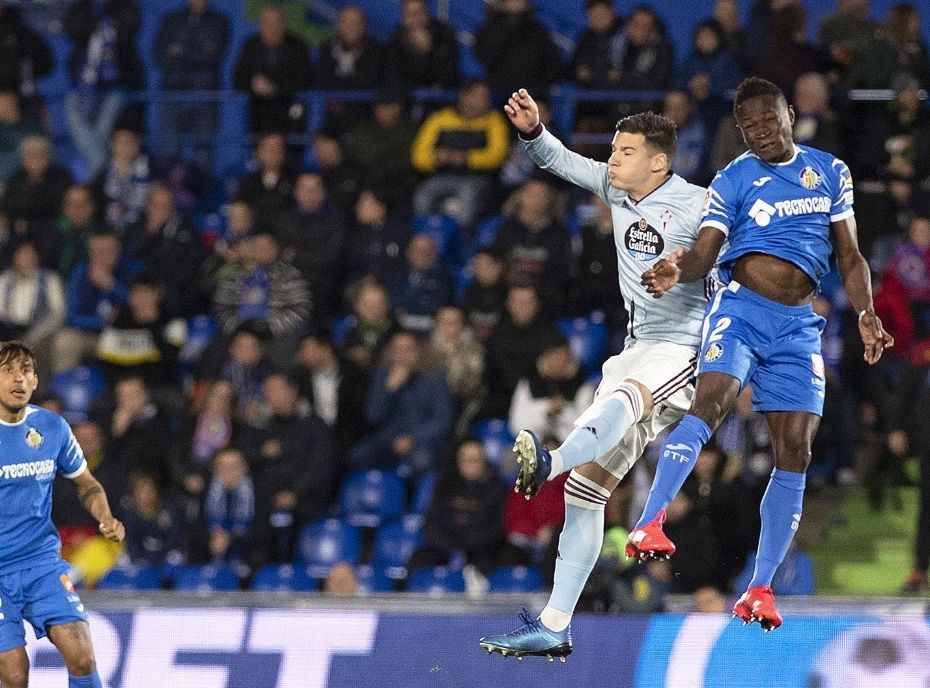 Lance del choque entre Getafe y Celta en el Coliseum