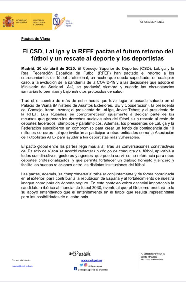 Comunicado del CSD