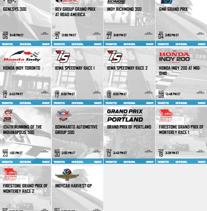 Calendario Indycar
