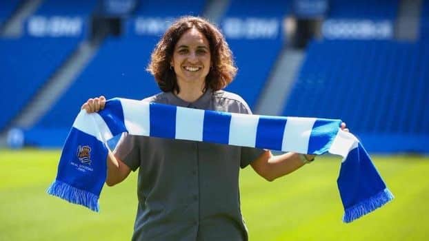 Natalia Arroyo en su presentación como nueva entrenadora de la Real Sociedad (Fuente: Real Sociedad)