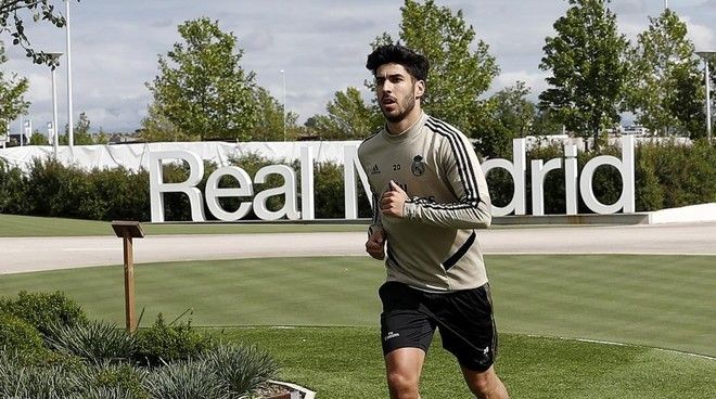 Marco Asensio entrena como jugador del Real Madrid Club de Fútbol. Foto: Real Madrid Club de Fútbol