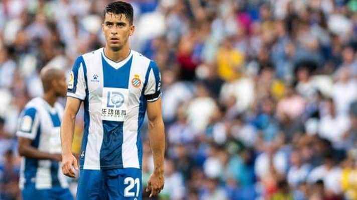 Marc Roca en un partido con el RCD Espanyol