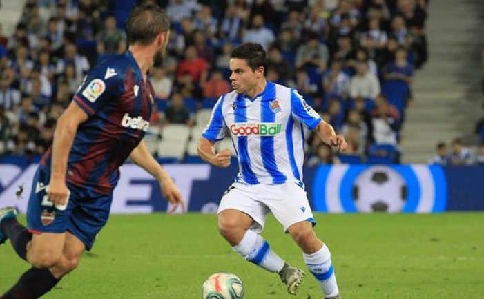 Luca Sangalli en un partido frente a la SD Eibar