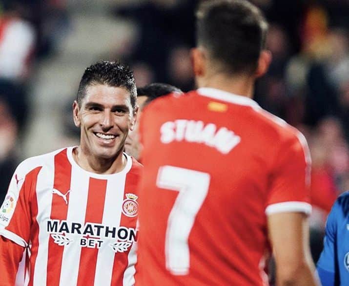 Jonathan Soriano y Stuani; delanteros del Girona