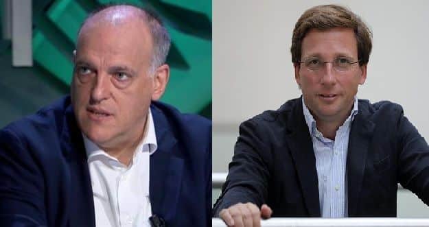 Javier Tebas. Jose Luis Martínez Almeida