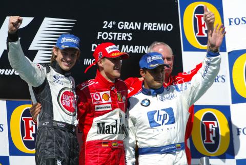 Montoya y otra muestra de sublevación al imperio Schumacher en Ímola 2004 Montoya y otra muestra de sublevación al imperio Schumacher en Ímola 2004