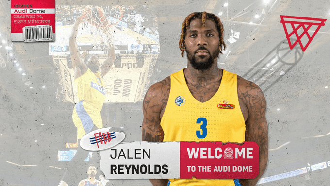 Fotomontaje del FC Bayern Munich del fichaje de Jalen Reynolds. Foto: FC Bayern Munich.