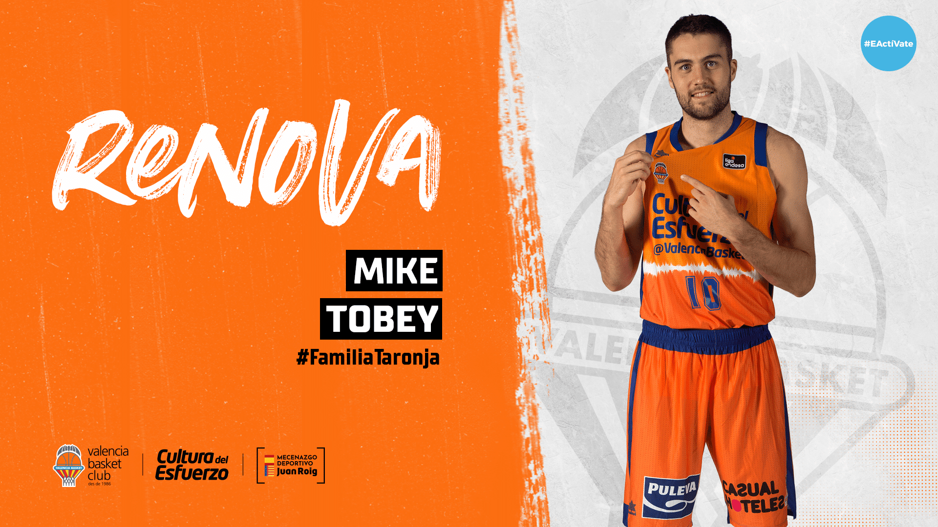 Mike Tobey renueva por dos temporadas. Fuente: Valencia Basket.