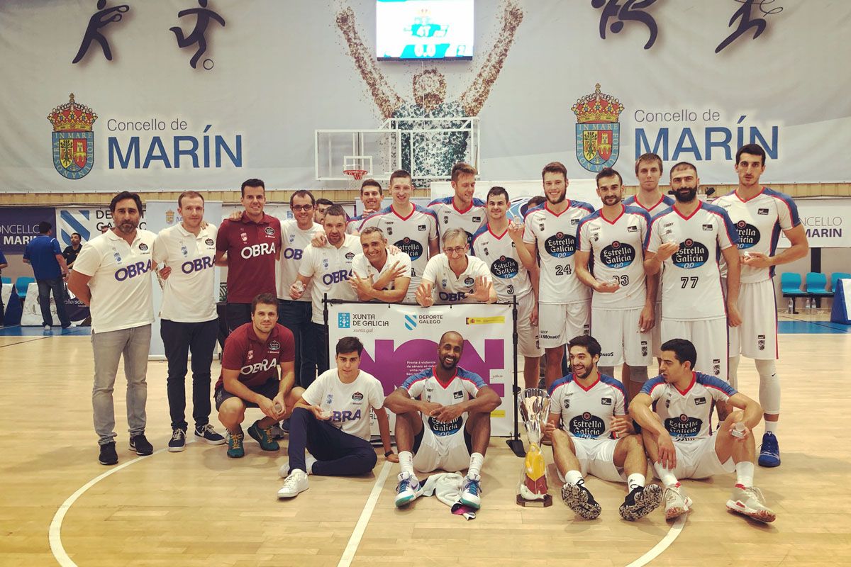 Monbus Obradoiro tras ganar la Copa Galicia el septiembre pasado. Fuente: Obradoiro CBA.