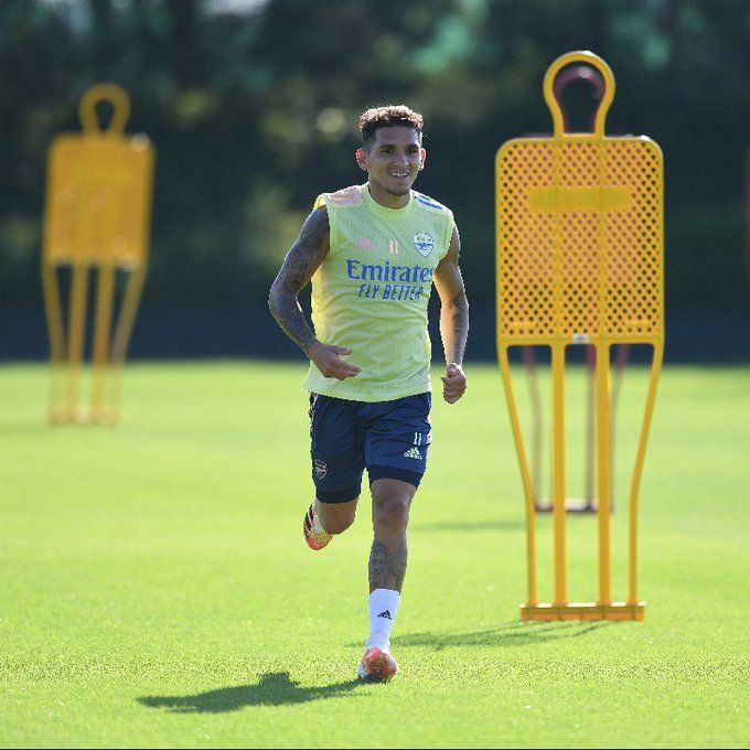 Lucas Torreira en un entrenamiento con el Atlético