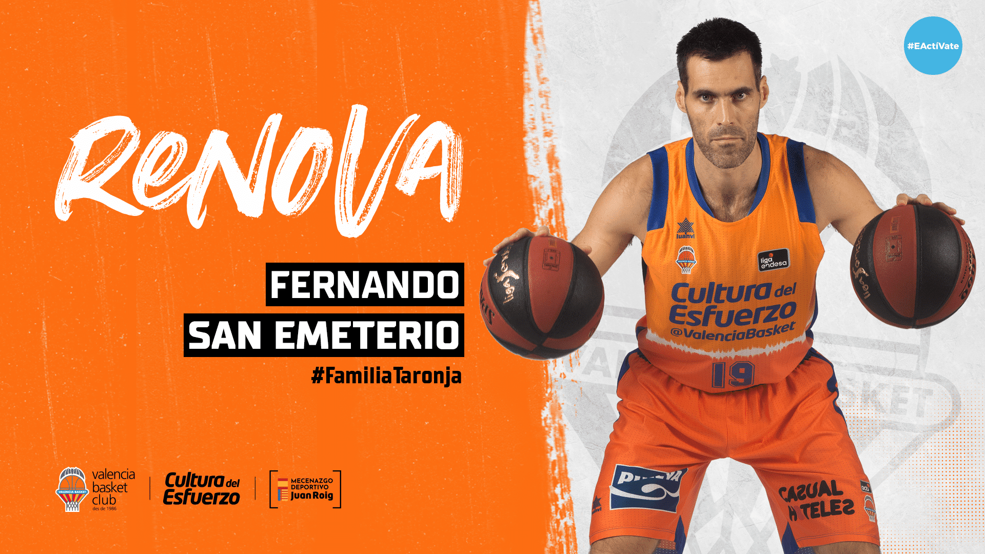El alero firma su extensión de contrato por una campaña mas otra opcional. Fuente: Valencia Basket.