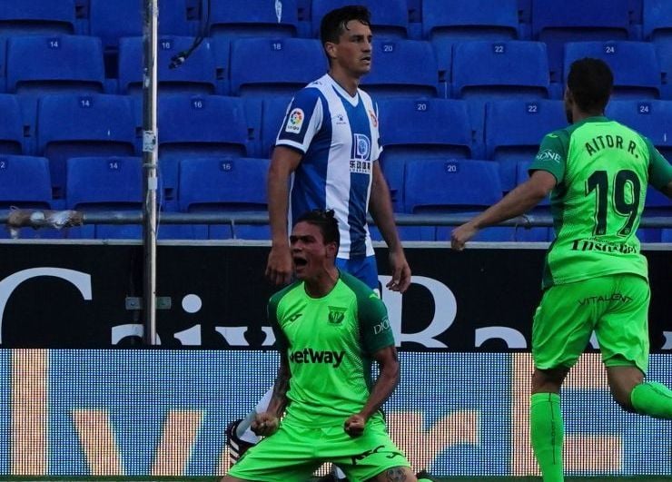 Jonathan Silva celebra el tanto del Leganés