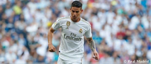 James Rodríguez en un partido como jugador del Real Madrid Club de Fútbol