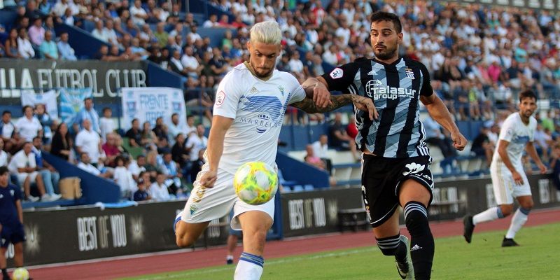 Samu Delgado durante su visita al FC Cartagena