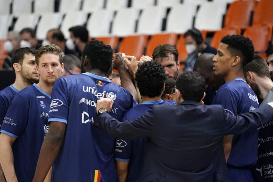 El MoraBanc Andorra hace piña antes de un partido. Foto: Liga Endesa.
