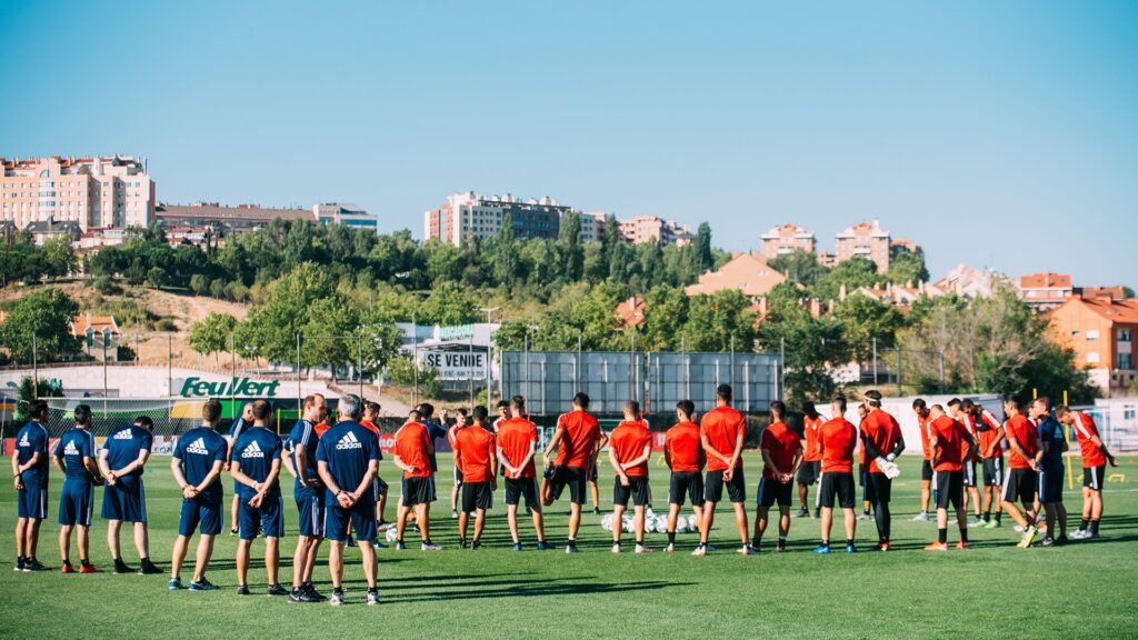 Jugadores del Real Valladolid en un entrenamiento de la temporada pasada