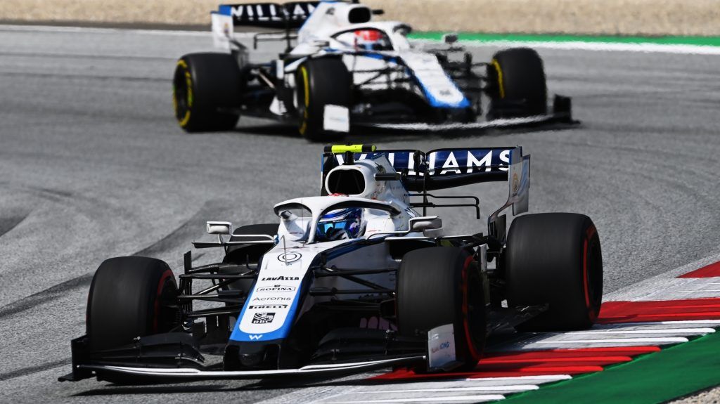 Nicholas Latifi y George Russell en el pasado GP de Austria. Foto: F1