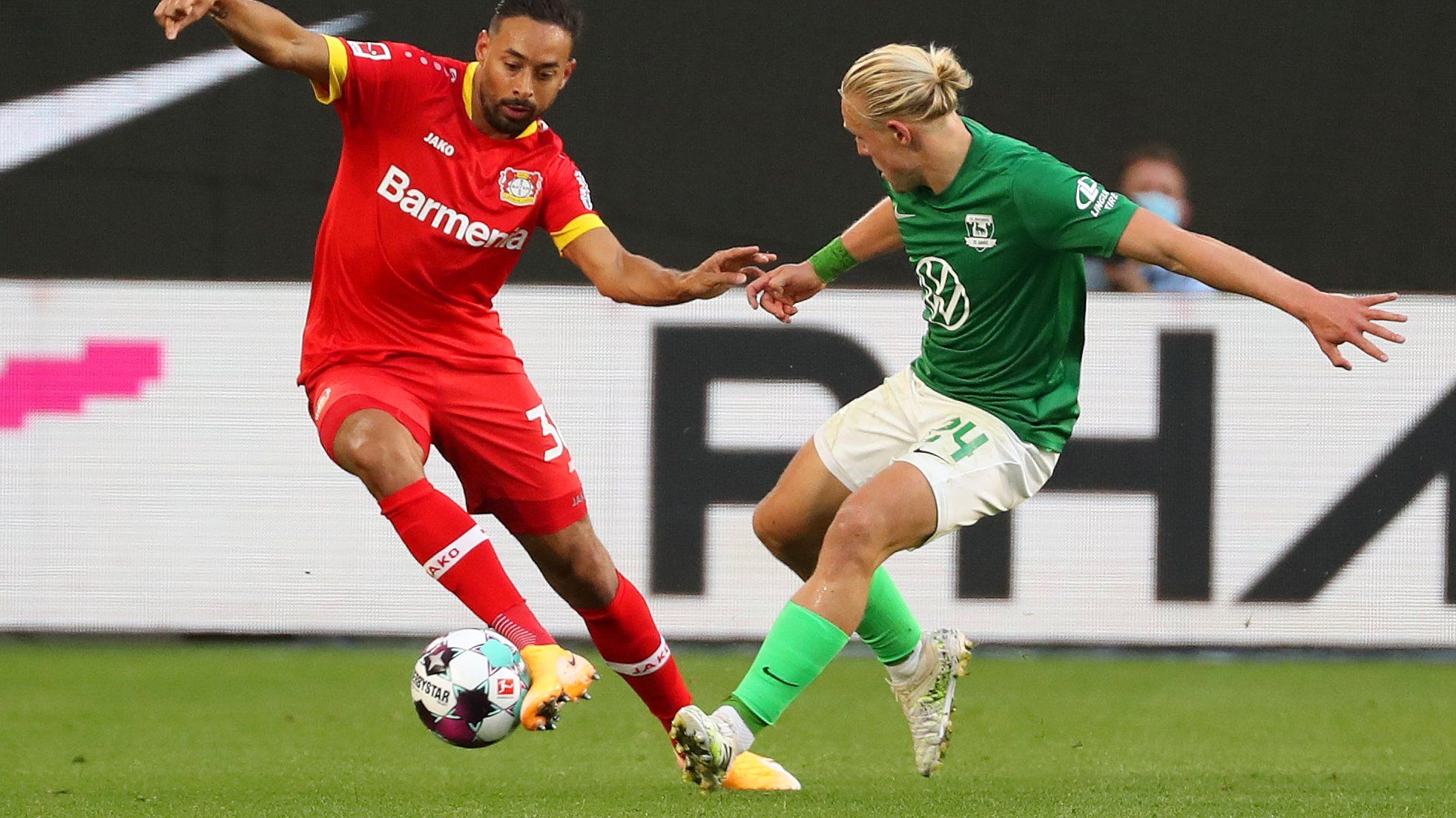 Wolfsburgo 0-0 Bayer Leverkusen: Mucha disputa en el mediocampo, pero con poco peligro en las áreas. Fuente: (@VflWolfsburg)